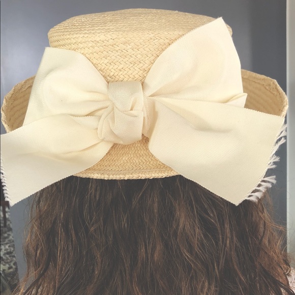 SOLD πAddβl photos Elegant Toucan NY Boater Hat w/Bow - Picture 2 of 3